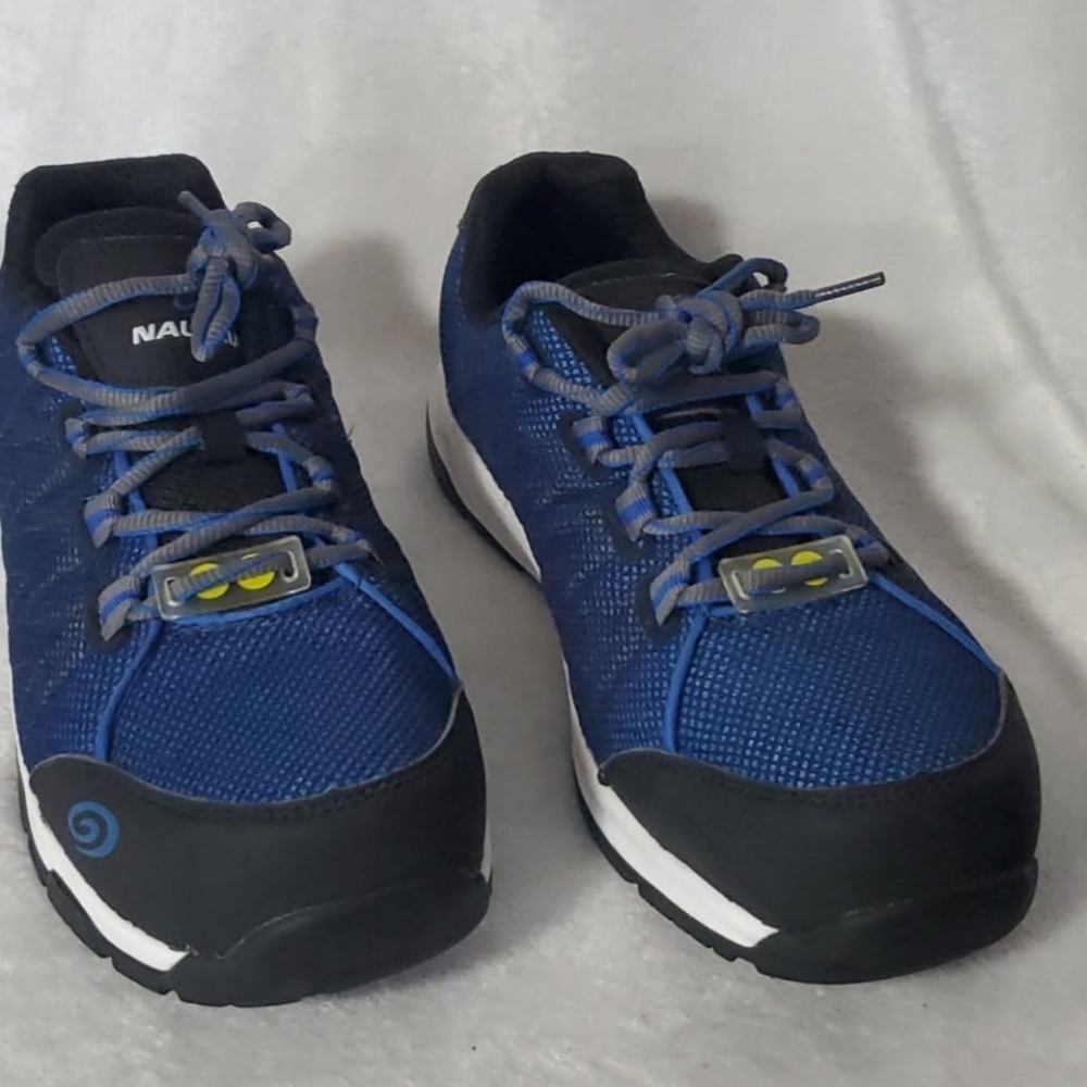 Nautilus Safety Steel Toe Black & Blue Treaded Sole Slip & Oil Resistant Shoes